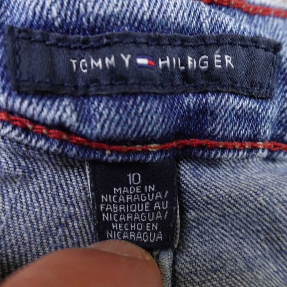 Tommy Hilfiger Jeans Womens 10 Dark Blue Denim Pants Flare Boot Stretch Fade Y2K - Picture 8 of 14